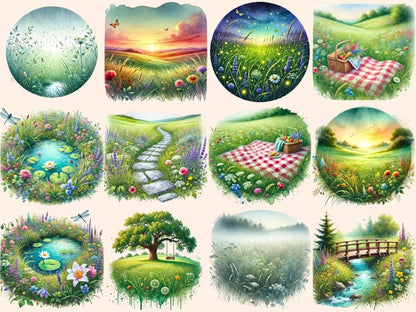 Meadow Scenes Clipart countryside clipart - Wonders Artist