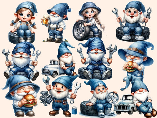 Mechanic Gnomes Clipart