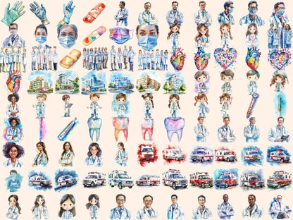 Medical Watercolor Clipart doctor clipart - Wonders Artist