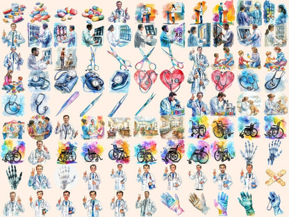 Medical Watercolor Clipart doctor clipart - Wonders Artist