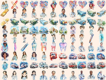 Medical Watercolor Clipart doctor clipart - Wonders Artist