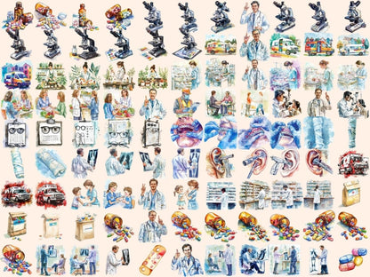 Medical Watercolor Clipart doctor clipart - Wonders Artist