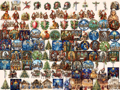 Medieval Christmas Watercolor Clipart antique christmas - Wonders Artist
