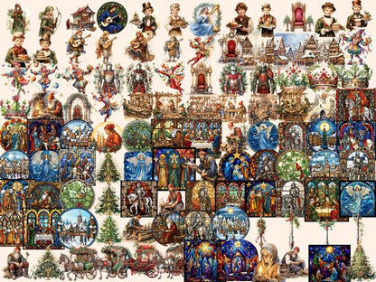 Medieval Christmas Watercolor Clipart antique christmas - Wonders Artist