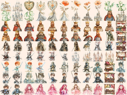 Medieval Town Watercolor Clipart ancient clipart - Wonders Artist