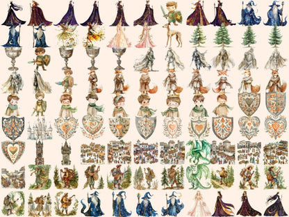 Medieval Town Watercolor Clipart ancient clipart - Wonders Artist