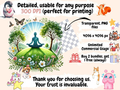 Meditation Clipart calm graphics - Wonders Artist