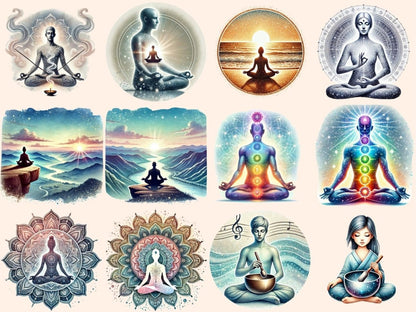Meditation Clipart calm graphics - Wonders Artist