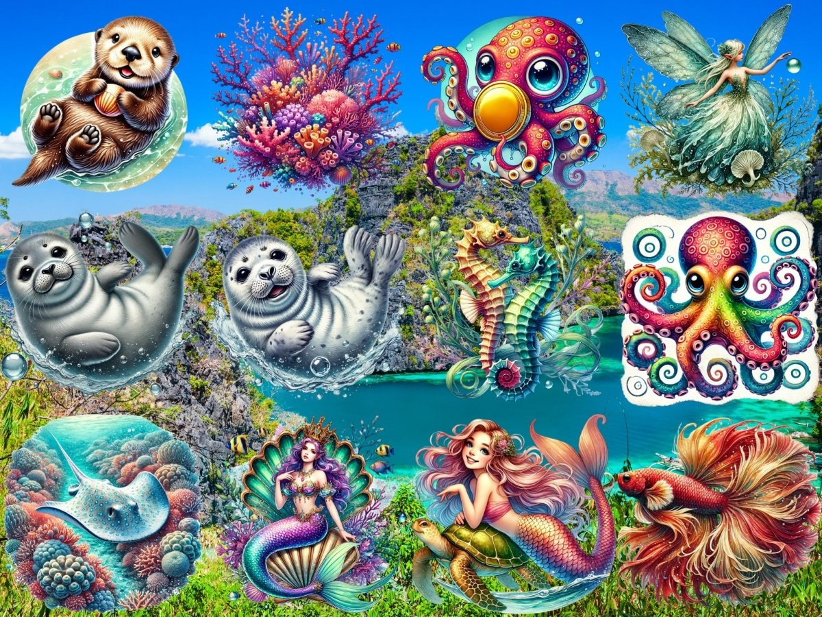 Zeemeermin Lagune Clipart (BEPERKTE EDITIE) image 6