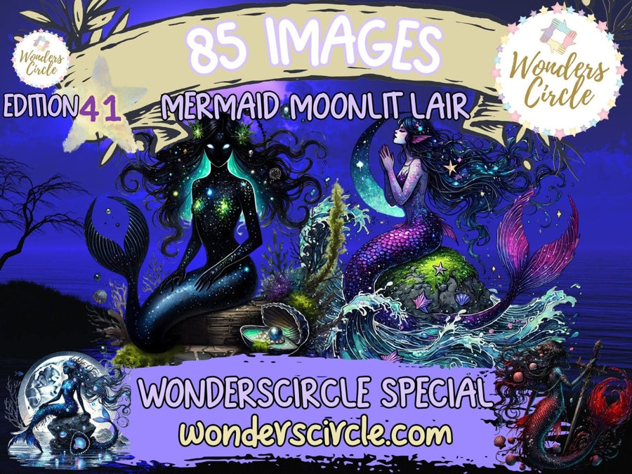 Merenneito Kuunsäteinen Luola Clipart (RAJOITETTU ERÄ)