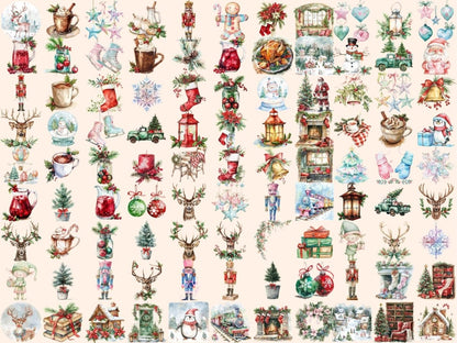 Merry and Bright Watercolor Clipart Bright Christmas - Wonders Artist