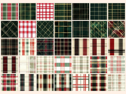 Merry Plaid Christmas Seamless Digital Paper christmas seamless - Wonders Artist