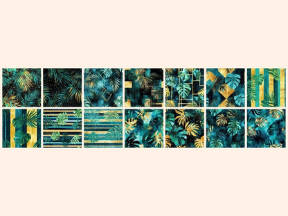 Metallic Tropics Seamless Digital Paper Exotic Metal Art - Wonders Artist