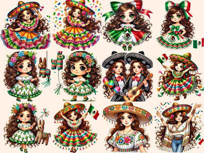 Mexican Girls Clipart Cute girl art - Wonders Artist