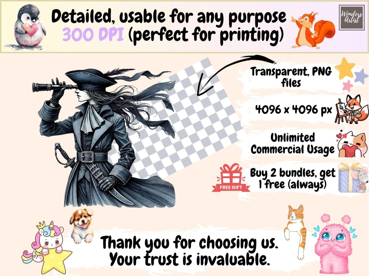 Midnight Blue Pirates Clipart blue pirate clipart dark pirate art dark pirate clipart - WondersArtist