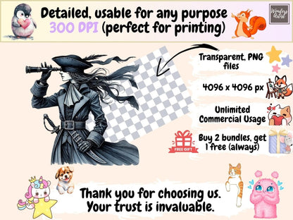 Midnight Blue Pirates Clipart blue pirate clipart dark pirate art dark pirate clipart - WondersArtist