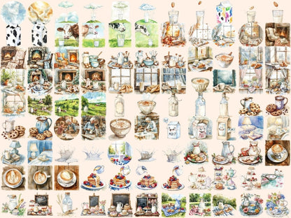 Milk Watercolor Clipart dairy clipart - Wonders Artist