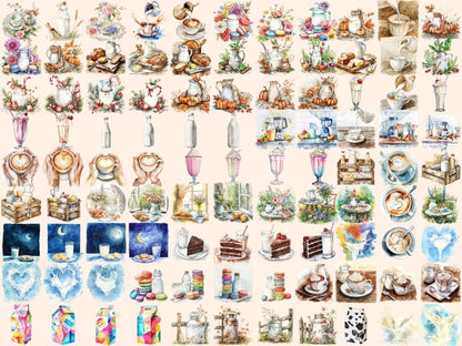 Milk Watercolor Clipart dairy clipart - Wonders Artist