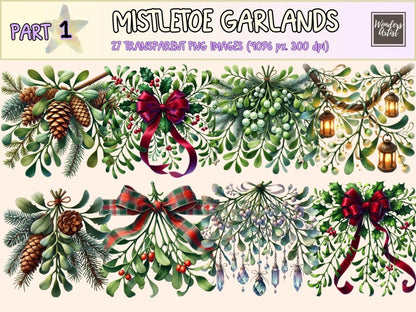 Mistletoe Garlands Clipart christmas clipart - Wonders Artist