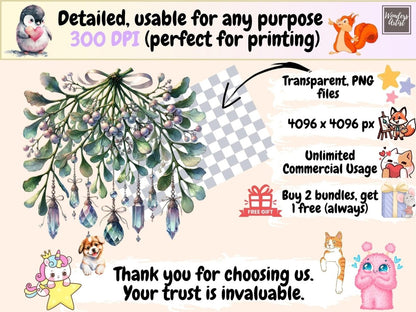 Mistletoe Garlands Clipart christmas clipart - Wonders Artist