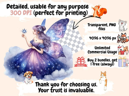 Moon Fairies Clipart Cute fairy art - Wonders Artist