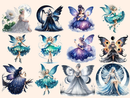 Moon Fairies Clipart Cute fairy art - Wonders Artist