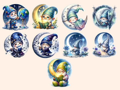Moon Gnomes Clipart cartoon gnomes - Wonders Artist
