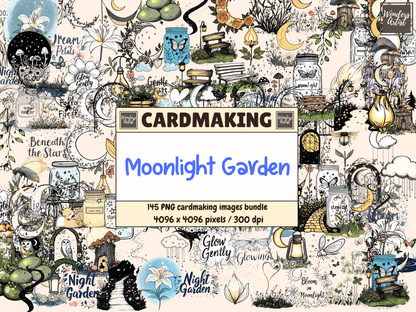 Moonlight Garden Cardmaking Clipart All Bundles Cardmaking Clipart - WondersArtist