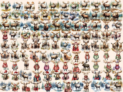 Mooses Watercolor Clipart christmas moose png - Wonders Artist