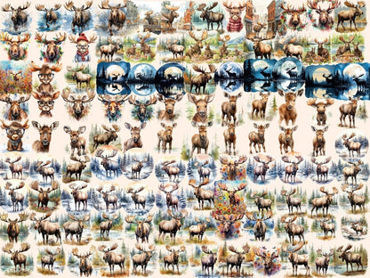 Mooses Watercolor Clipart christmas moose png - Wonders Artist