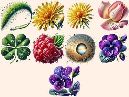 Morning Dew (P1) Clipart botanical dew art - Wonders Artist