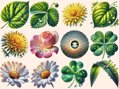 Morning Dew (P1) Clipart botanical dew art - Wonders Artist