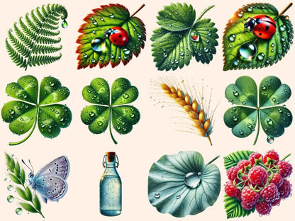 Morning Dew (P2) Clipart botanical dew art - Wonders Artist