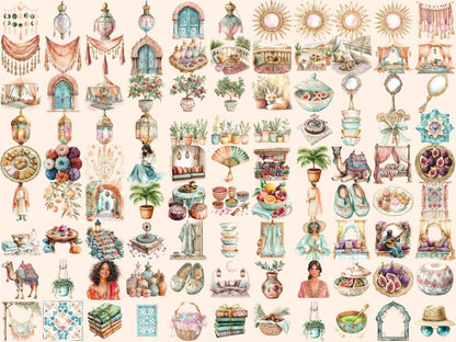 Moroccan Reverie Watercolor Clipart arabesque design png boho moroccan png cultural clipart - WondersArtist