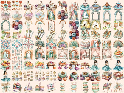 Moroccan Reverie Watercolor Clipart arabesque design png boho moroccan png cultural clipart - WondersArtist