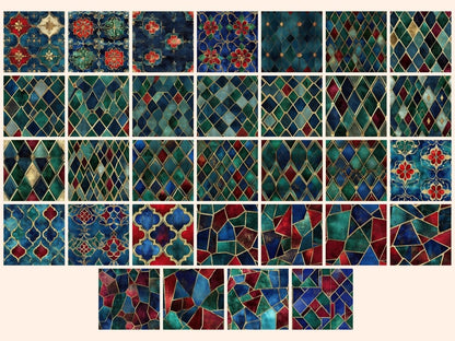 Mosaic Luxe Seamless #1 Digital Paper Abstract Luxe Paper - Wonders Artist