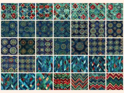 Mosaic Luxe Seamless #1 Digital Paper Abstract Luxe Paper - Wonders Artist