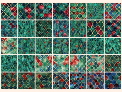 Mosaic Luxe Seamless #1 Digital Paper Abstract Luxe Paper - Wonders Artist