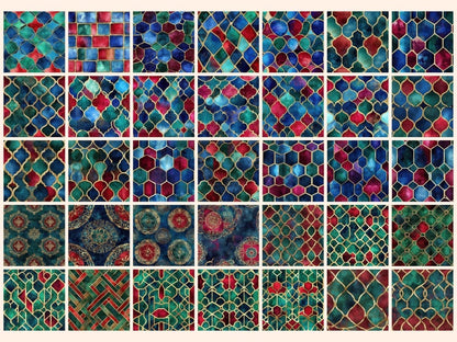 Mosaic Luxe Seamless #2 Digital Paper Abstract Luxe Paper - Wonders Artist