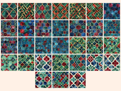 Mosaic Luxe Seamless #2 Digital Paper Abstract Luxe Paper - Wonders Artist