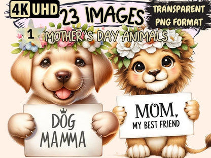 Mother's Day Animals Clipart love mom clipart - Wonders Artist