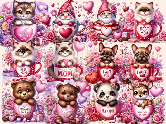 Clipart de Canecas do Dia da Mãe