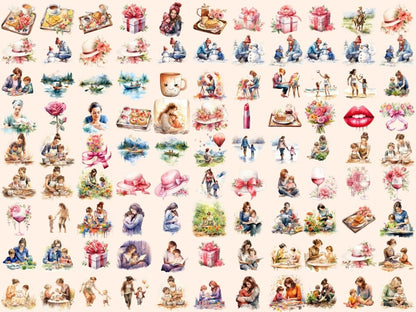 Mothers Watercolor Clipart mom clipart - Wonders Artist