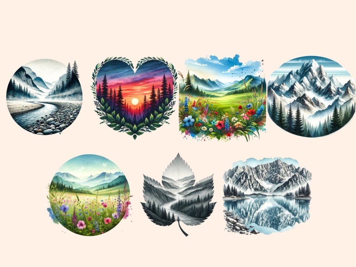 Mountain Landscapes Clipart Cute mountain art - Wonders Artist