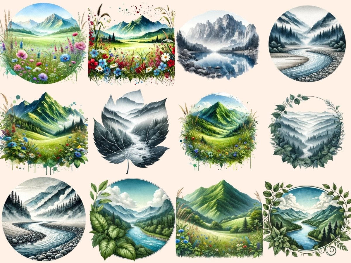 Mountain Landscapes Clipart Cute mountain art - Wonders Artist