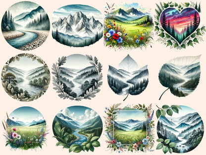 Mountain Landscapes Clipart Cute mountain art - Wonders Artist