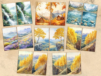 Mountain Landscapes Journal Pages (P2) Landscape Ephemera - Wonders Artist