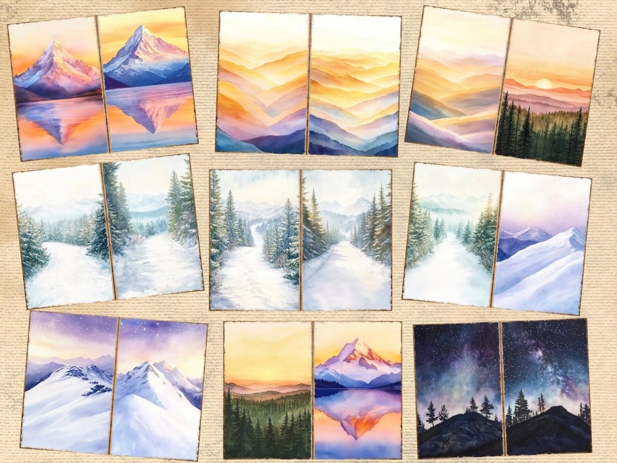 Mountain Landscapes Journal Pages (P4) Landscape Ephemera - Wonders Artist