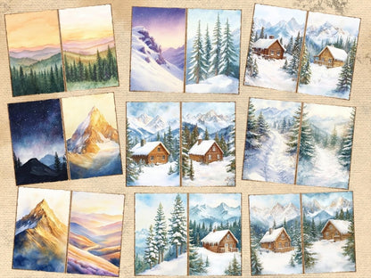 Mountain Landscapes Journal Pages (P4) Landscape Ephemera - Wonders Artist