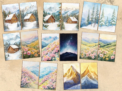 Mountain Landscapes Journal Pages (P4) Landscape Ephemera - Wonders Artist